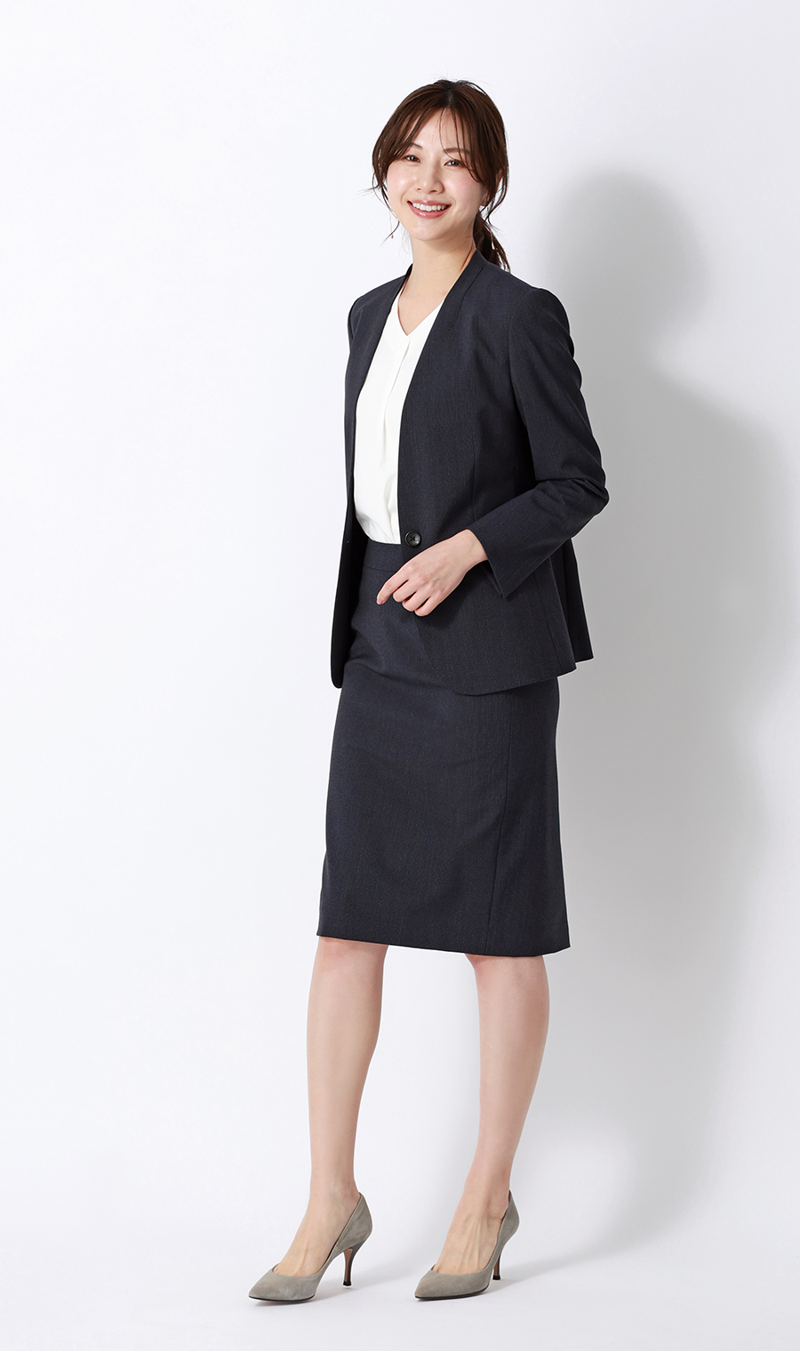 【超ストレッチスーツ】Vカラージャケット【セットアップ着用可】【＃すご】 ネイビー 5号