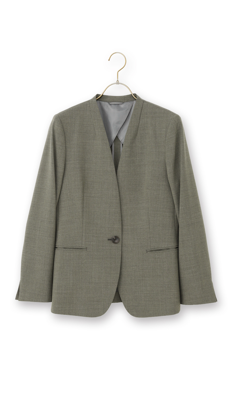 【超ストレッチスーツ】Vカラージャケット【セットアップ着用可】【＃すご】 カーキ 5号