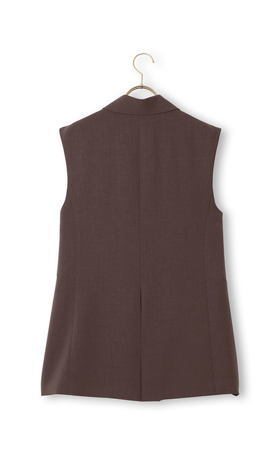 Tailored collar vest (can be worn as a set) Brown M
