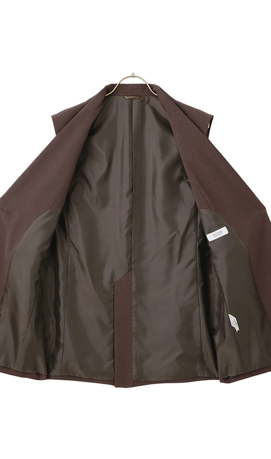 Tailored collar vest (can be worn as a set) Brown M