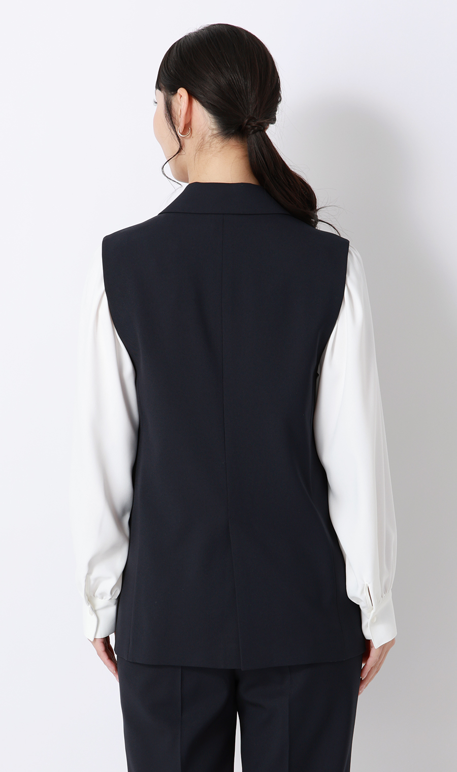 ダブルブレストジレ【セットアップ着用可】 ネイビー M