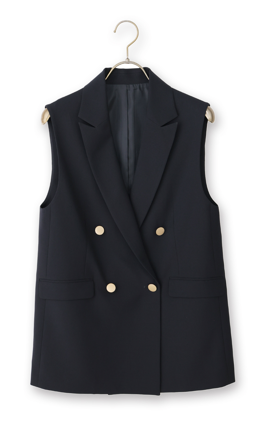 ダブルブレストジレ【セットアップ着用可】 ネイビー M