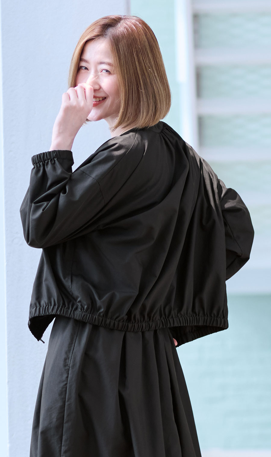 ブルゾンジャケット【セットアップ着用可】 ブラック M