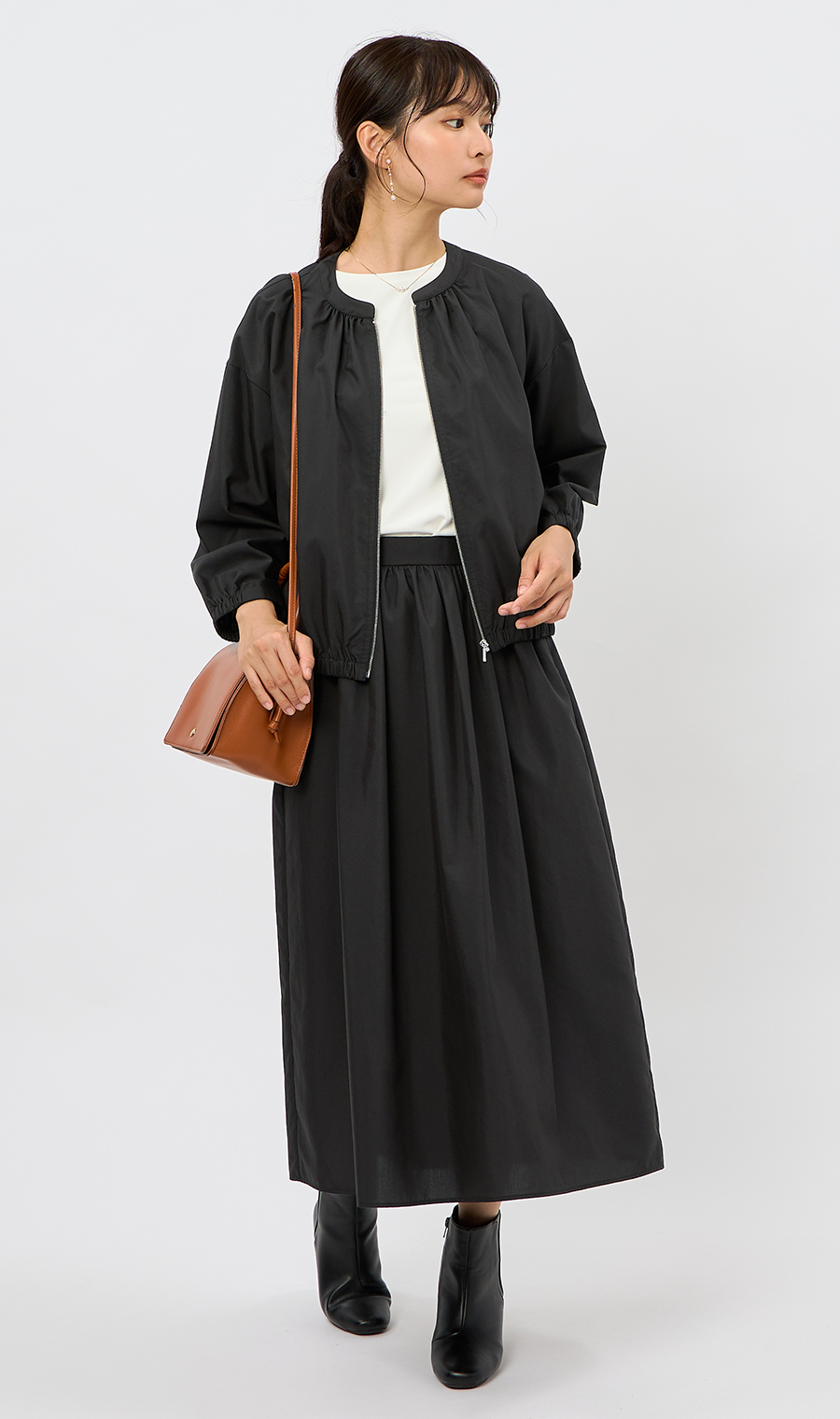 ブルゾンジャケット【セットアップ着用可】 ブラック M