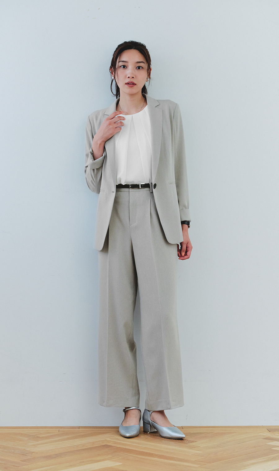 清涼1ボタンテーラードジャケット【COOLMAX】【セットアップ着用可】 グレー SS