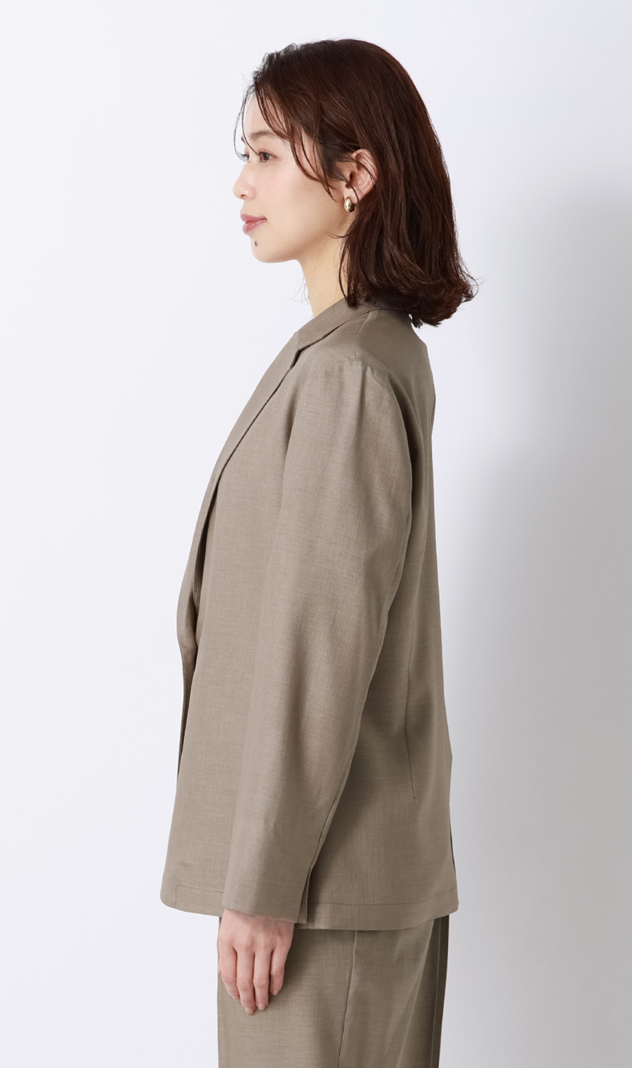1ボタンテーラードジャケット【涼】【セットアップ着用可】 ベージュ M
