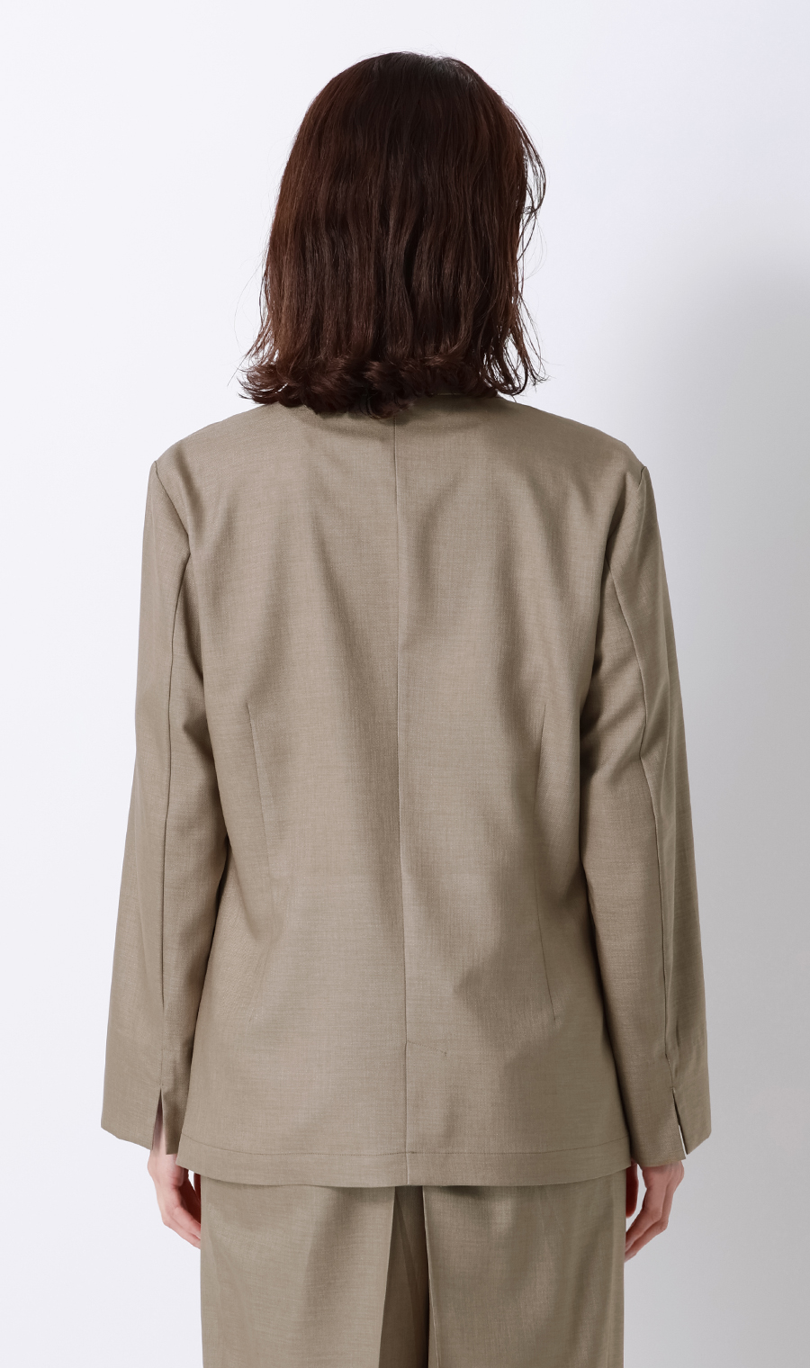 1ボタンテーラードジャケット【涼】【セットアップ着用可】 ベージュ M