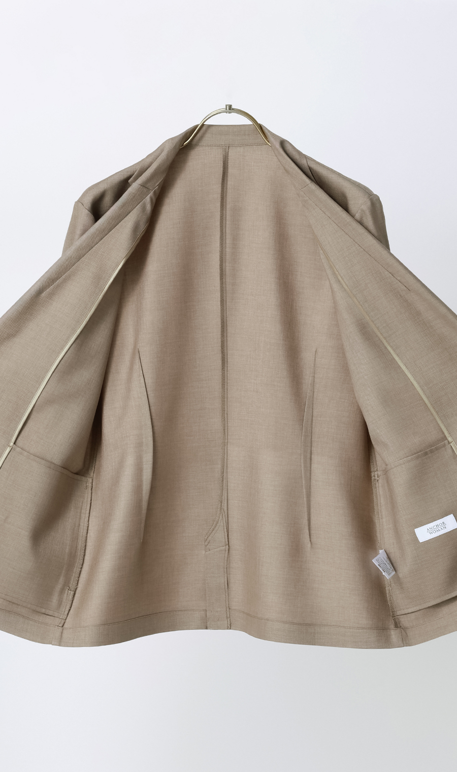 1ボタンテーラードジャケット【涼】【セットアップ着用可】 ベージュ M