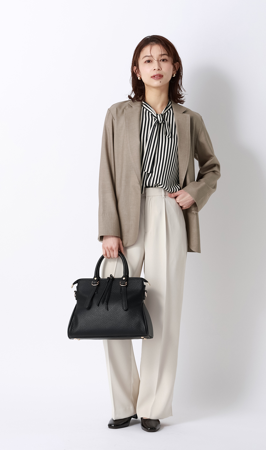 1ボタンテーラードジャケット【涼】【セットアップ着用可】 ベージュ M