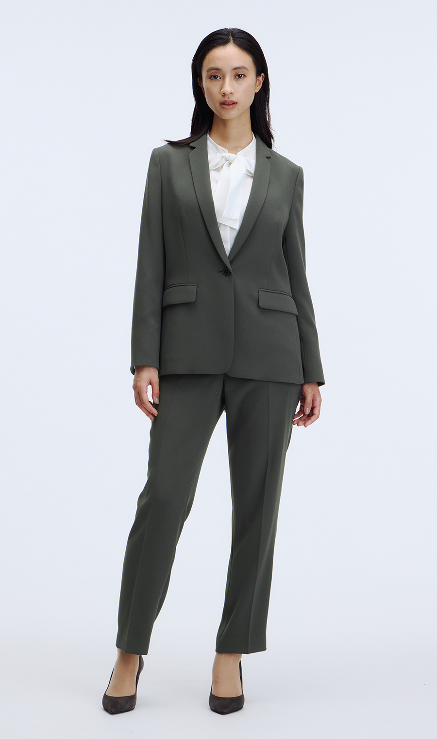 テーラードジャケット【セットアップ着用可】 グレー 5号