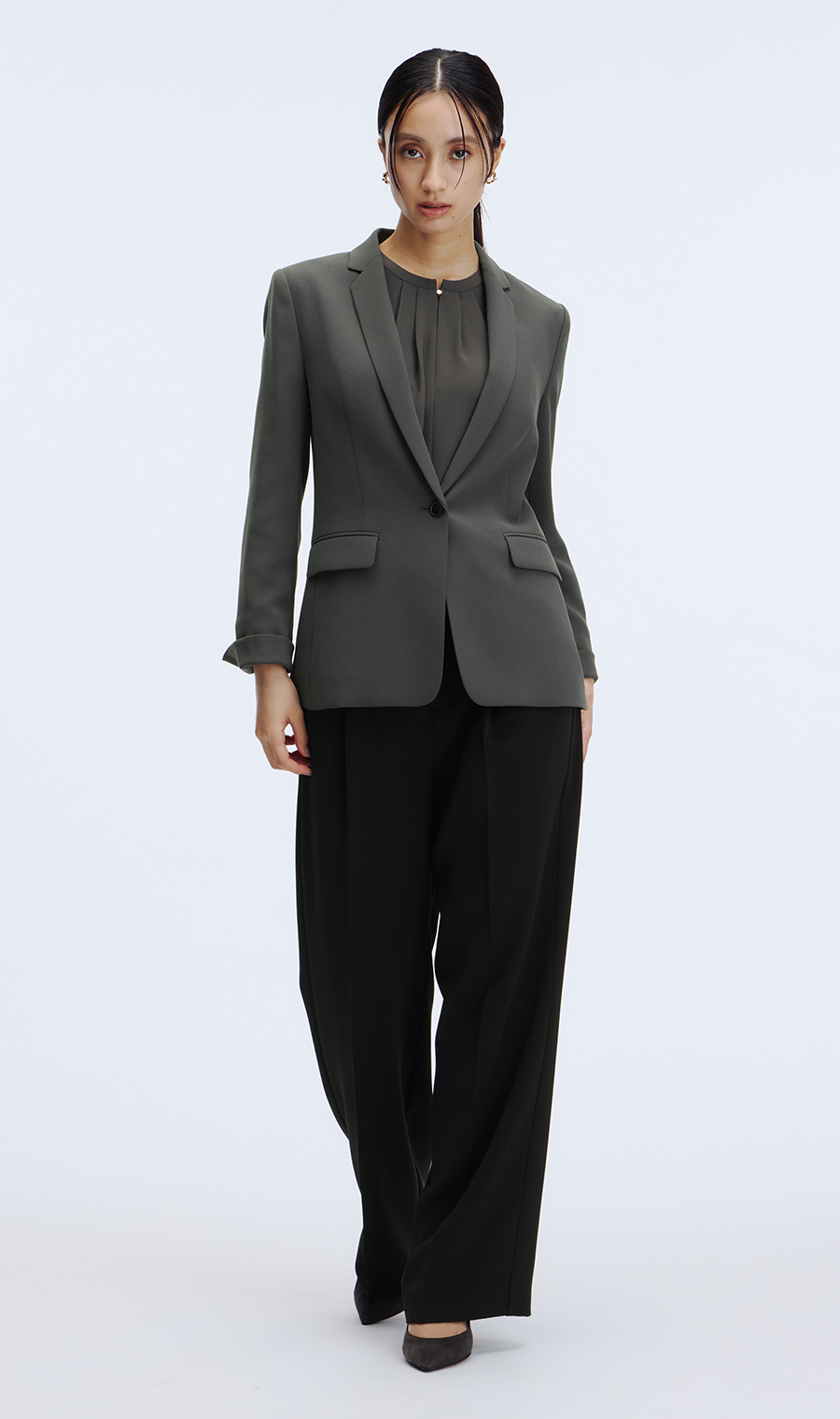 テーラードジャケット【セットアップ着用可】 グレー 5号