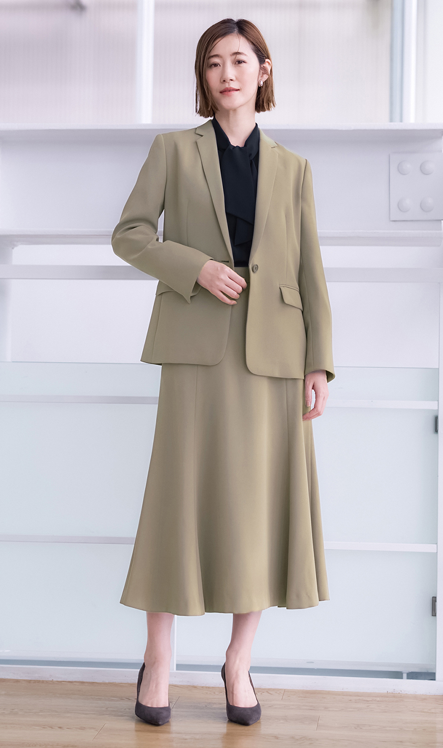 テーラードジャケット【セットアップ着用可】 ベージュ 11号