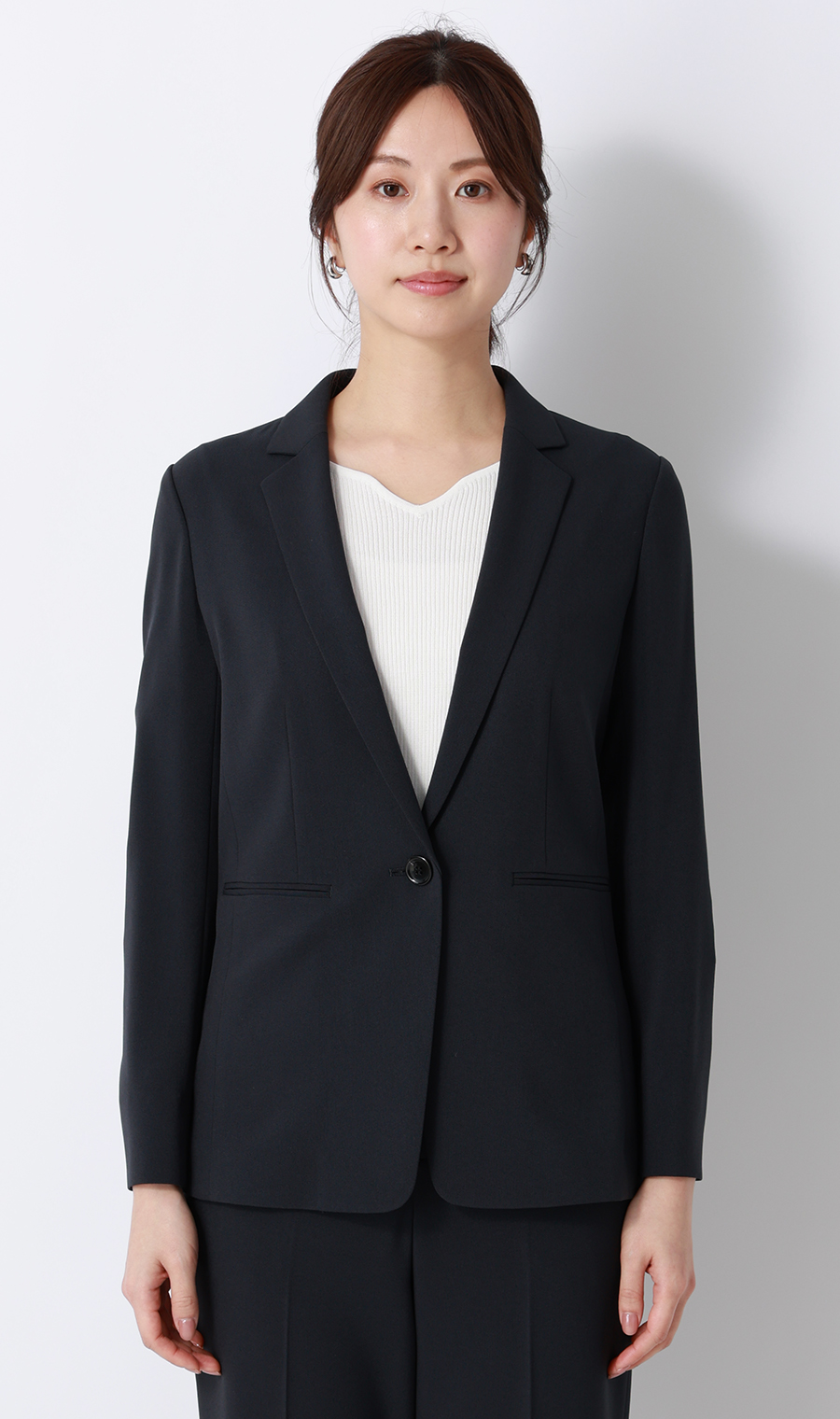 1ボタンテーラードジャケット【COOLMAX】【涼】【セットアップ着用可】 ネイビー SS