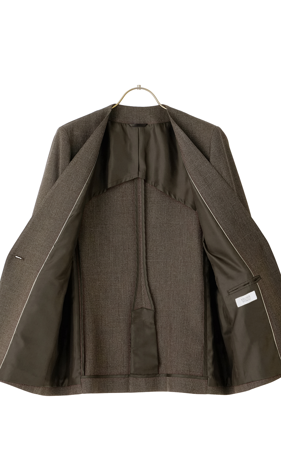 Vカラージャケット【ツムギート】【セットアップ着用可】 ブラウン 5号