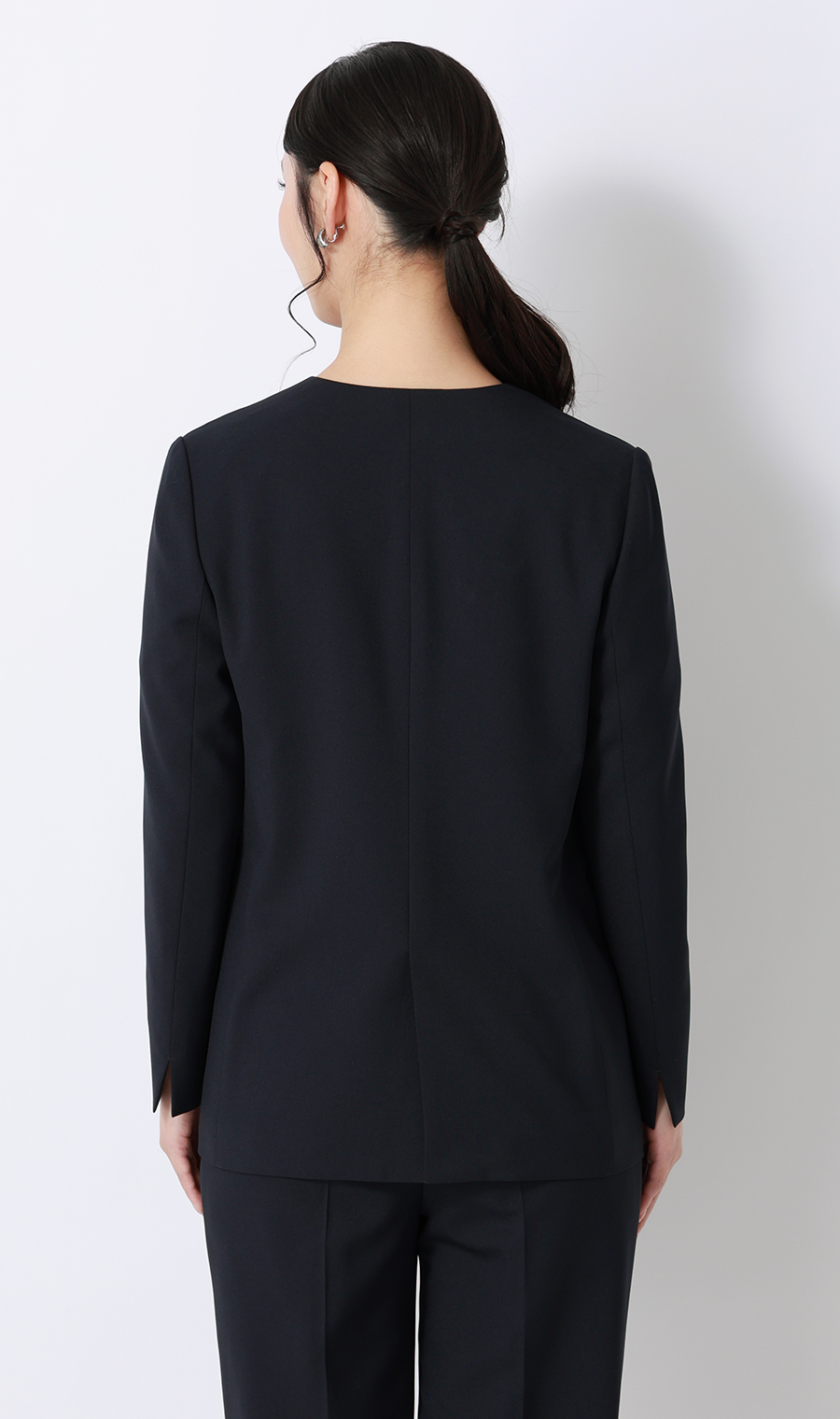 Vカラー2ボタンダブルジャケット【セットアップ着用可】 ネイビー S