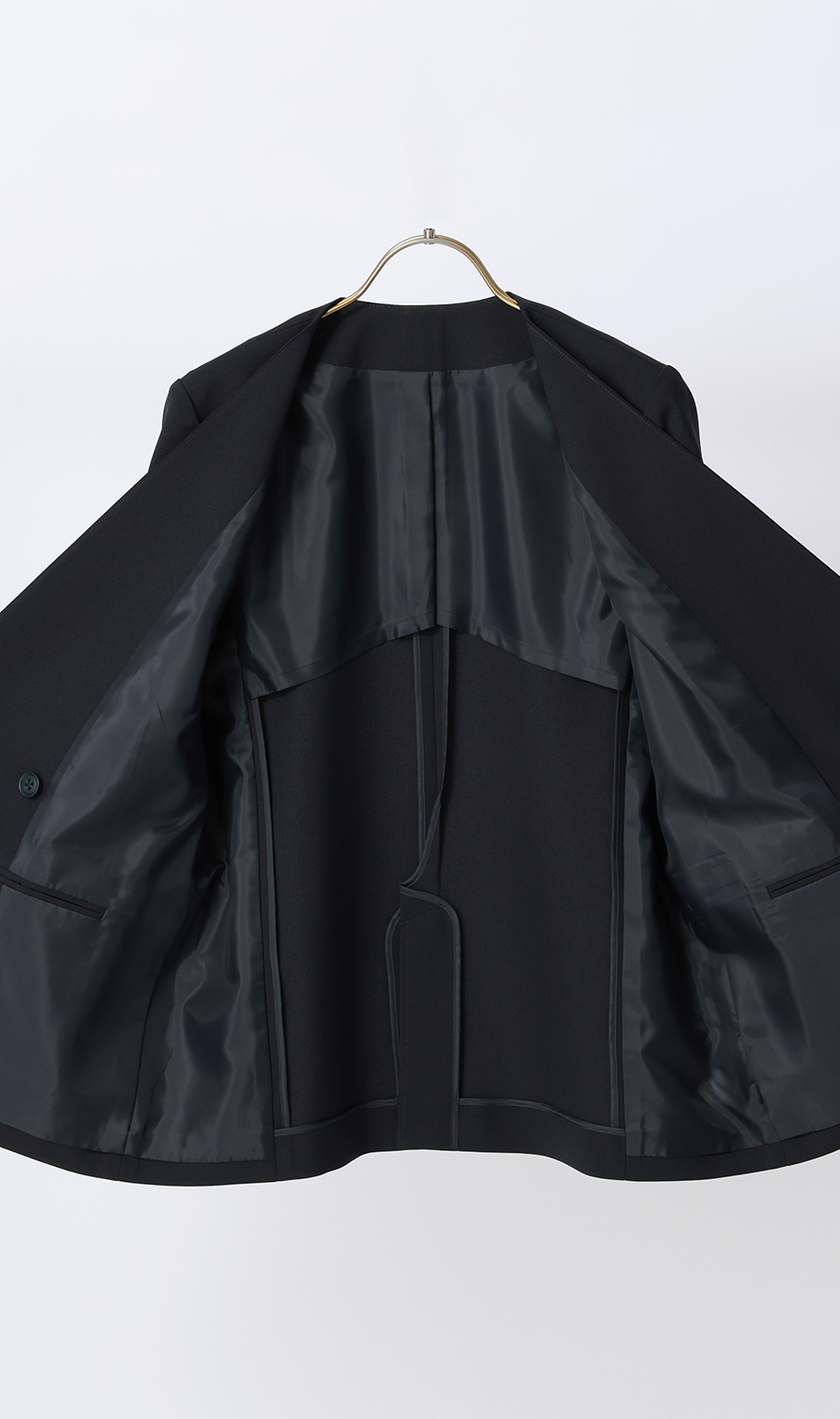 Vカラー2ボタンダブルジャケット【セットアップ着用可】 ネイビー S