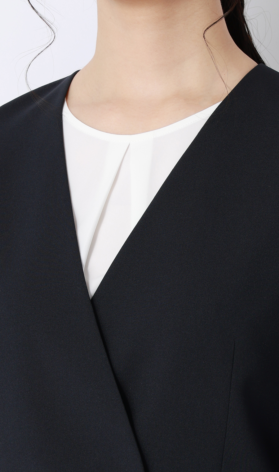 Vカラー2ボタンダブルジャケット【セットアップ着用可】 ネイビー S