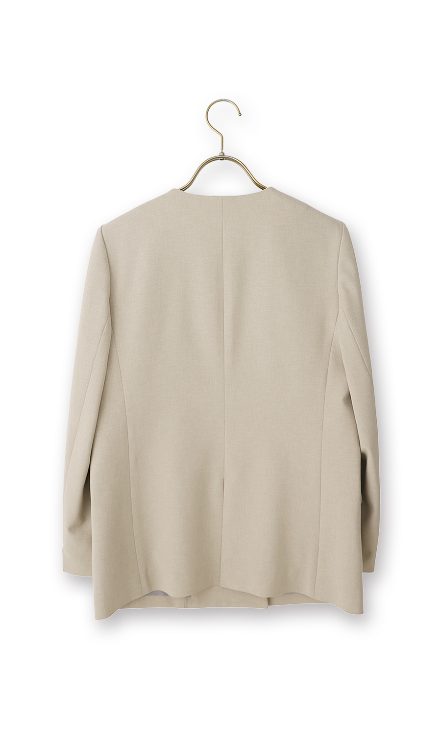 Vカラー2ボタンダブルジャケット【セットアップ着用可】 ベージュ S