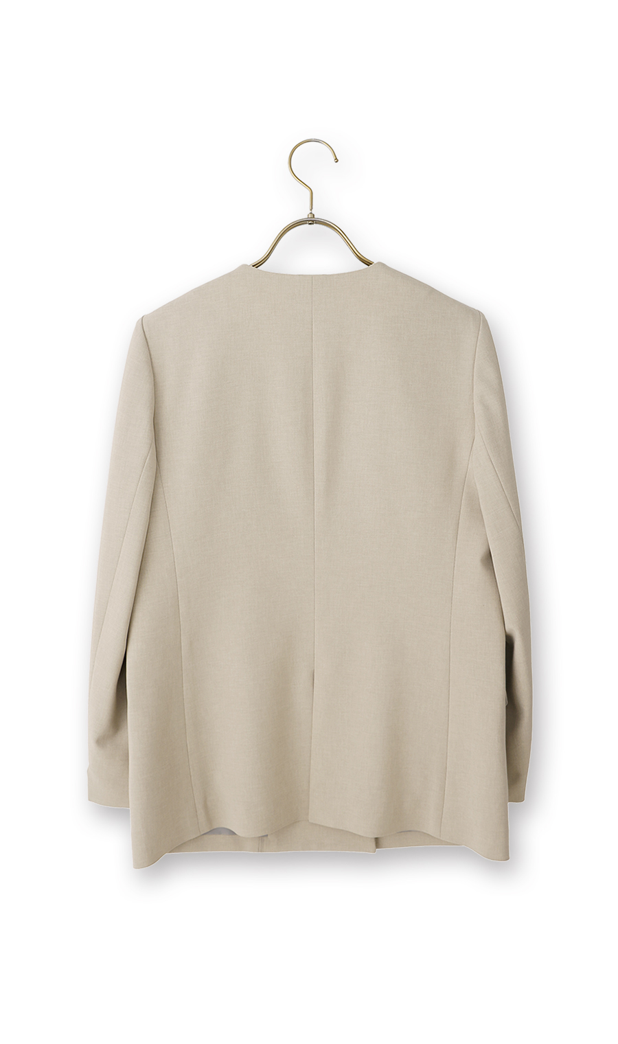Vカラー2ボタンダブルジャケット【セットアップ着用可】 ベージュ S