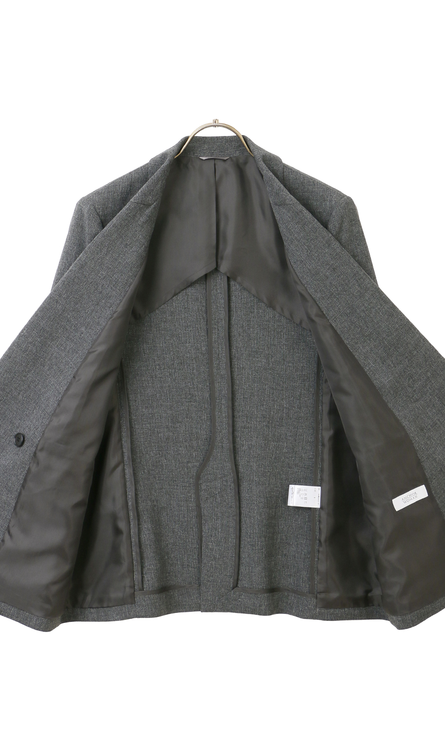 4ボタンダブルジャケット【セットアップ着用可】 グレー 5号