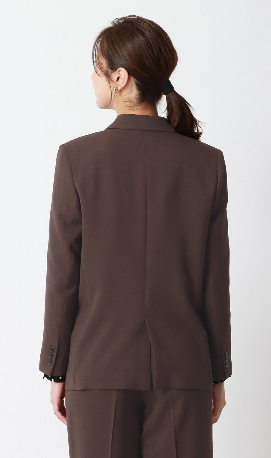 4つボタン ブラウン ダブルセットアップ 4ボタンダブルジャケット【セットアップ着用可】 (AJW5555-D