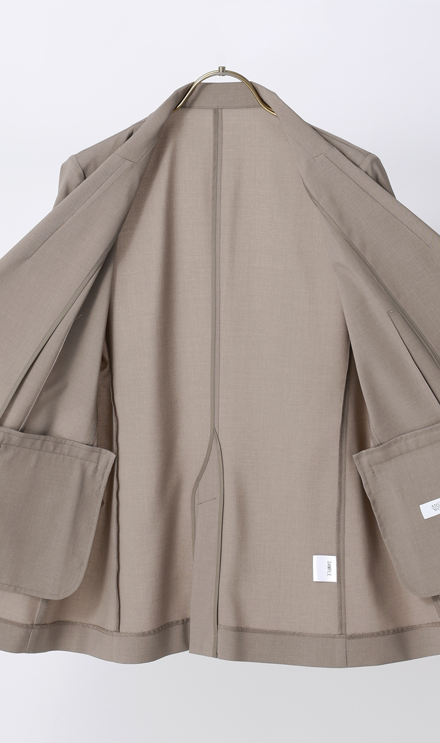 半袖ダブルジャケット【涼】【セットアップ着用可】 グレージュ S