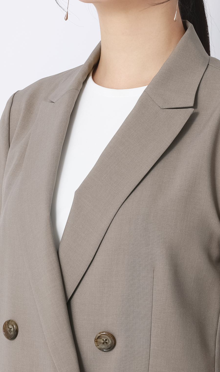 半袖ダブルジャケット【涼】【セットアップ着用可】 グレージュ S