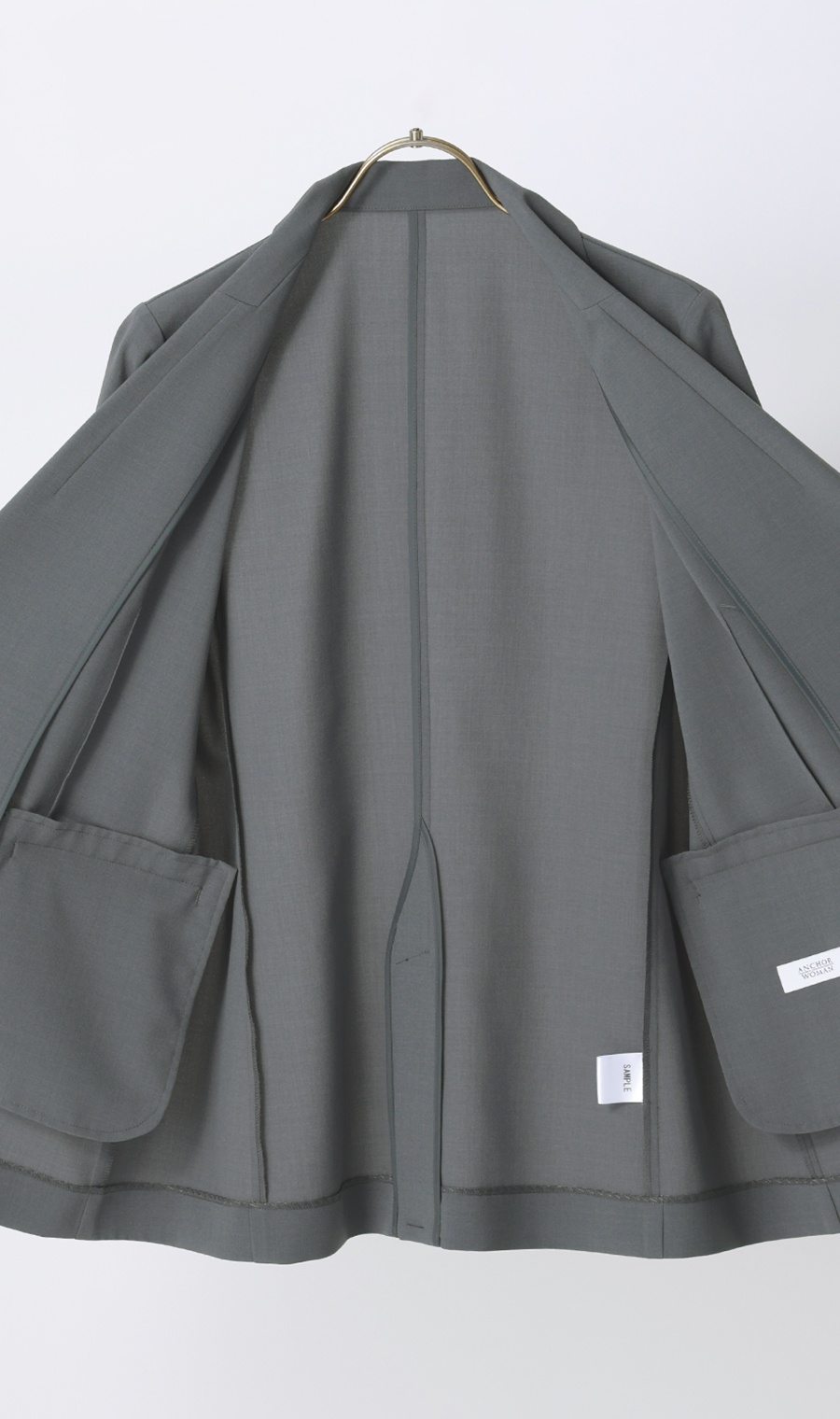 半袖ダブルジャケット【涼】【セットアップ着用可】 グレー S