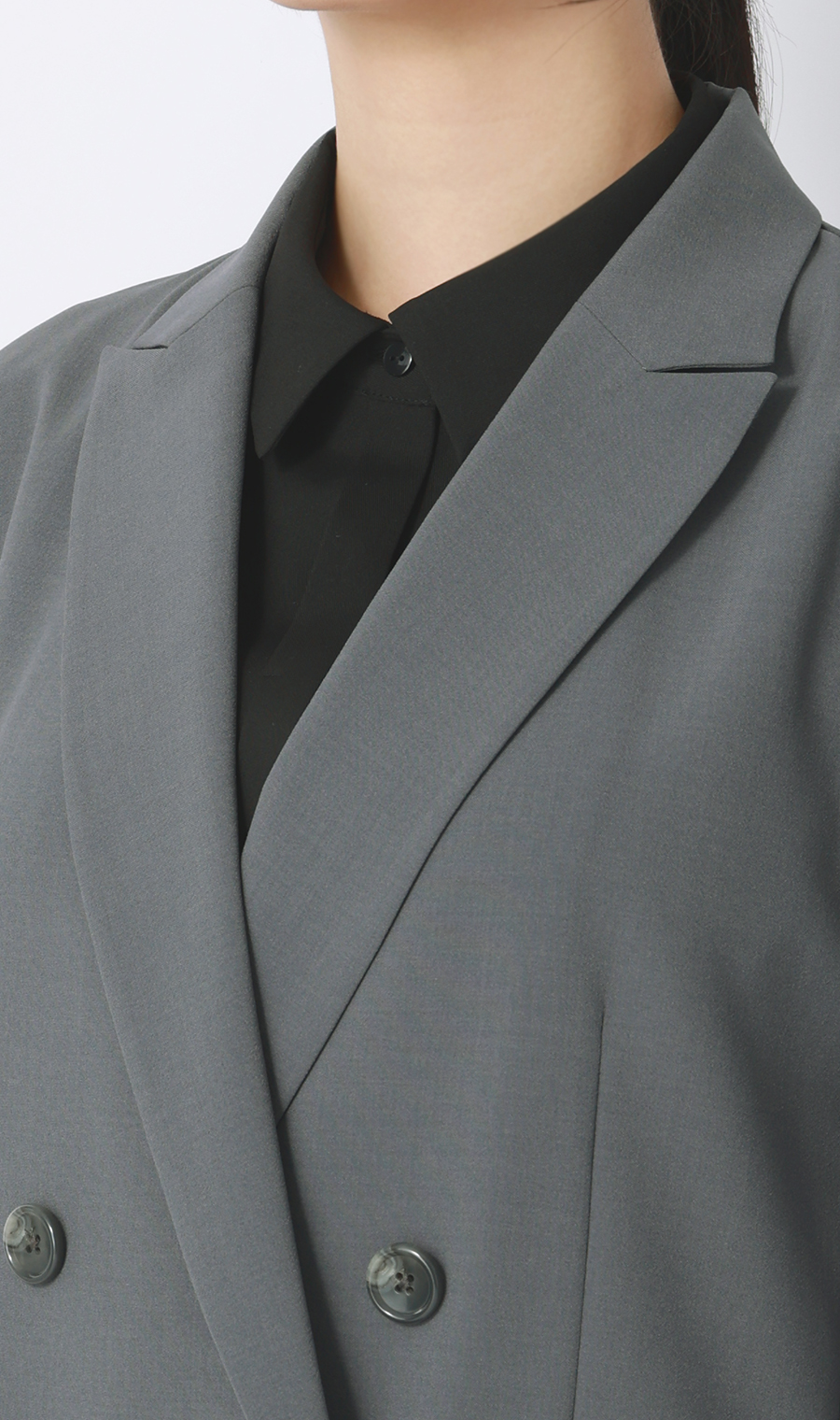 半袖ダブルジャケット【涼】【セットアップ着用可】 グレー S