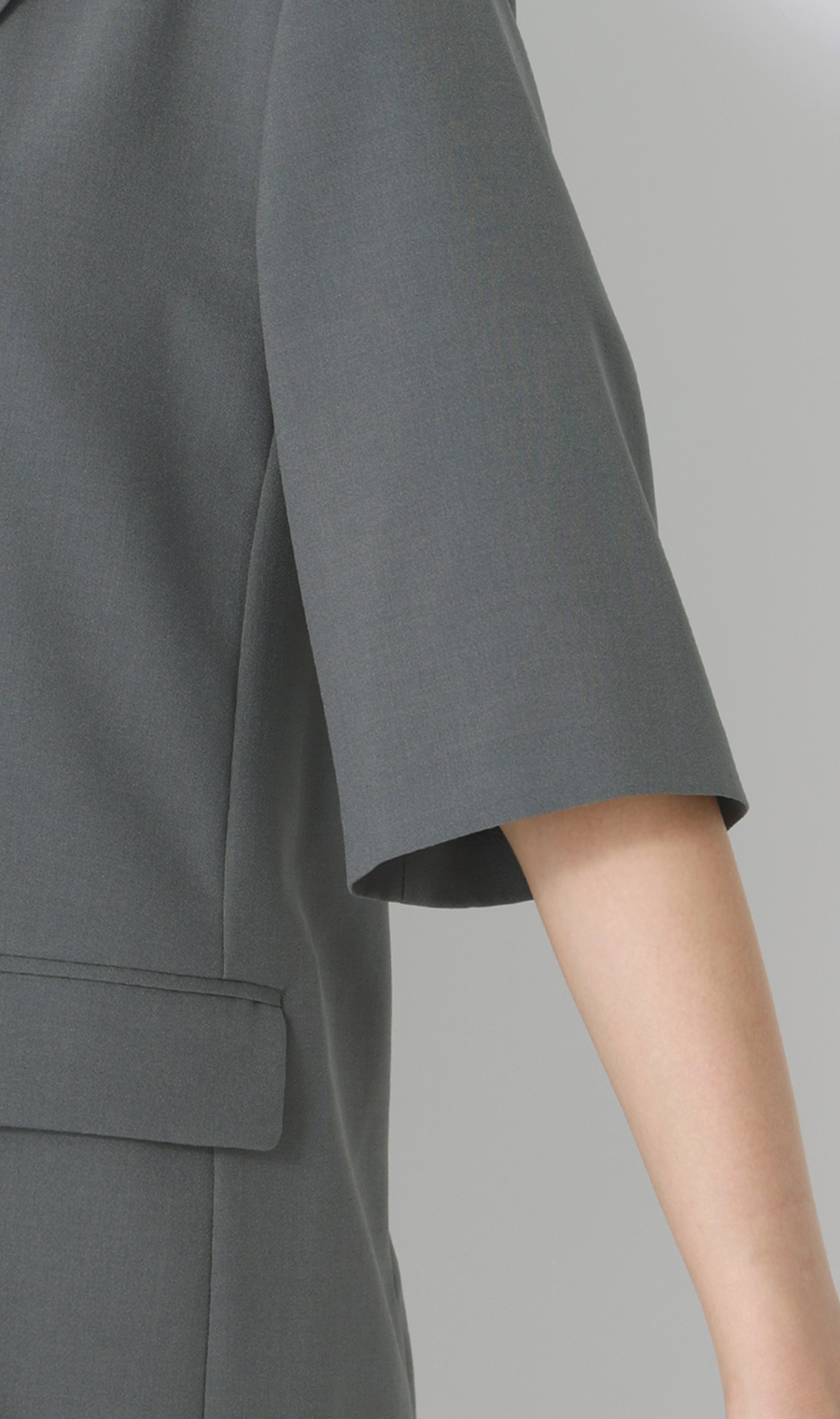 半袖ダブルジャケット【涼】【セットアップ着用可】 グレー S