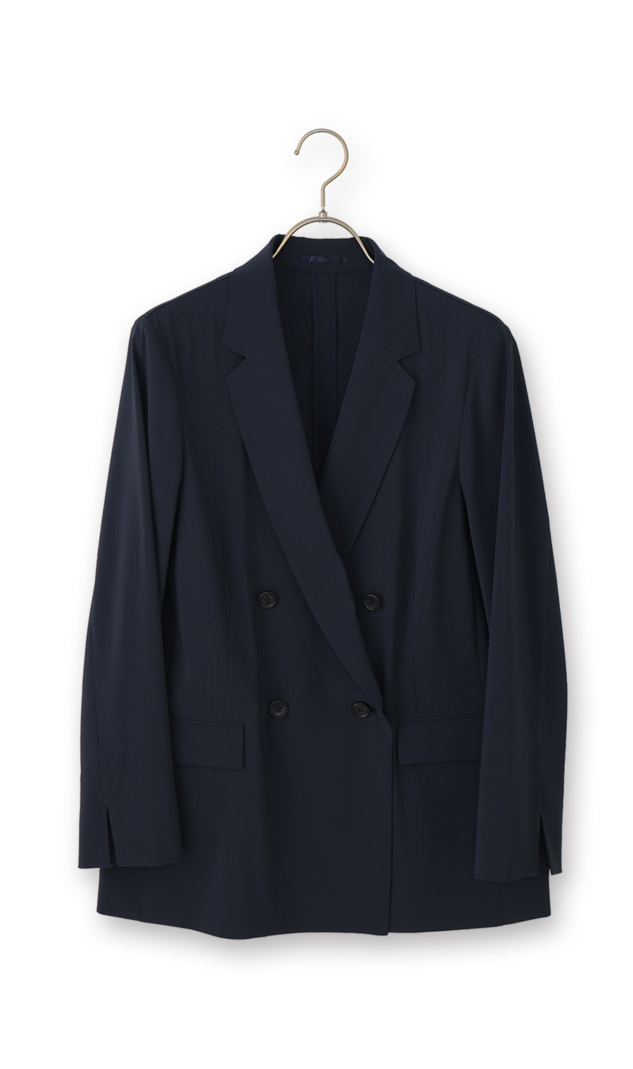 4ボタンダブルジャケット【超軽量】【涼】【セットアップ着用可】 ネイビー S