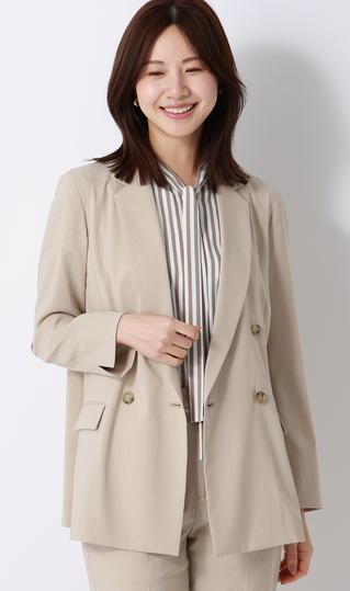 4ボタンダブルジャケット【超軽量】【涼】【セットアップ着用可】