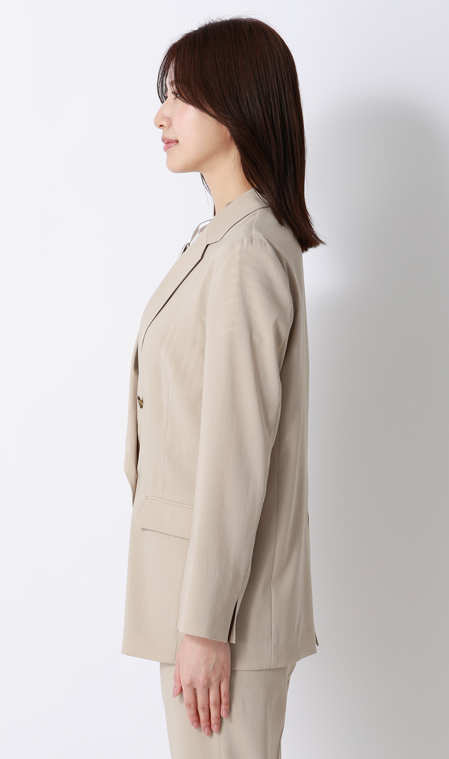 4ボタンダブルジャケット【超軽量】【涼】【セットアップ着用可】 ベージュ S