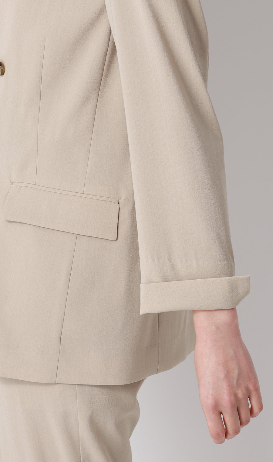 4ボタンダブルジャケット【超軽量】【涼】【セットアップ着用可】 ベージュ S