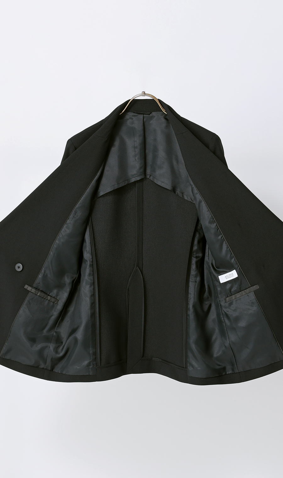 4ボタンダブルジャケット【セットアップ着用可】 ブラック S