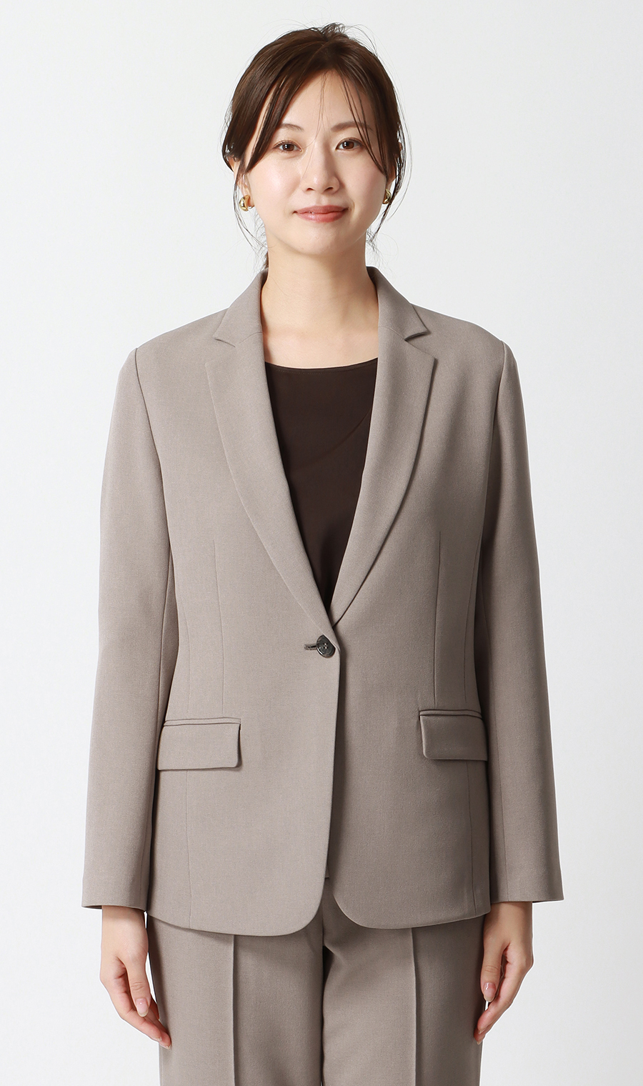 【みんなのスーツ】テーラードジャケット【セットアップ着用可】 グレージュ SS