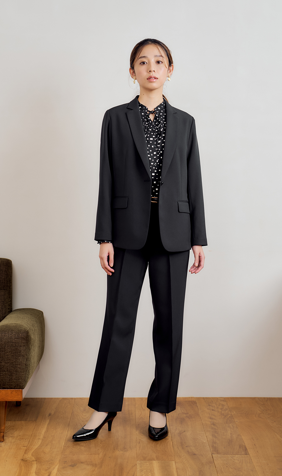 【みんなのスーツ】テーラードジャケット【セットアップ着用可】 ブラック SS