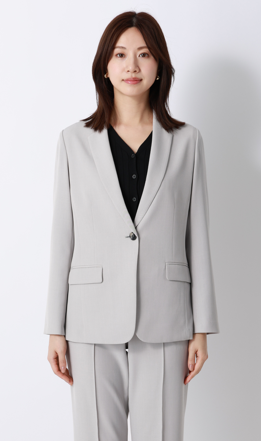 【みんなのスーツ】テーラードジャケット【セットアップ着用可】 ライトグレー SS