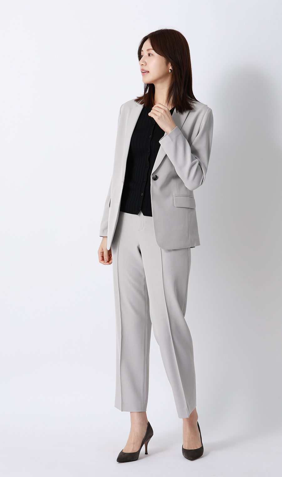【みんなのスーツ】テーラードジャケット【セットアップ着用可】 ライトグレー SS