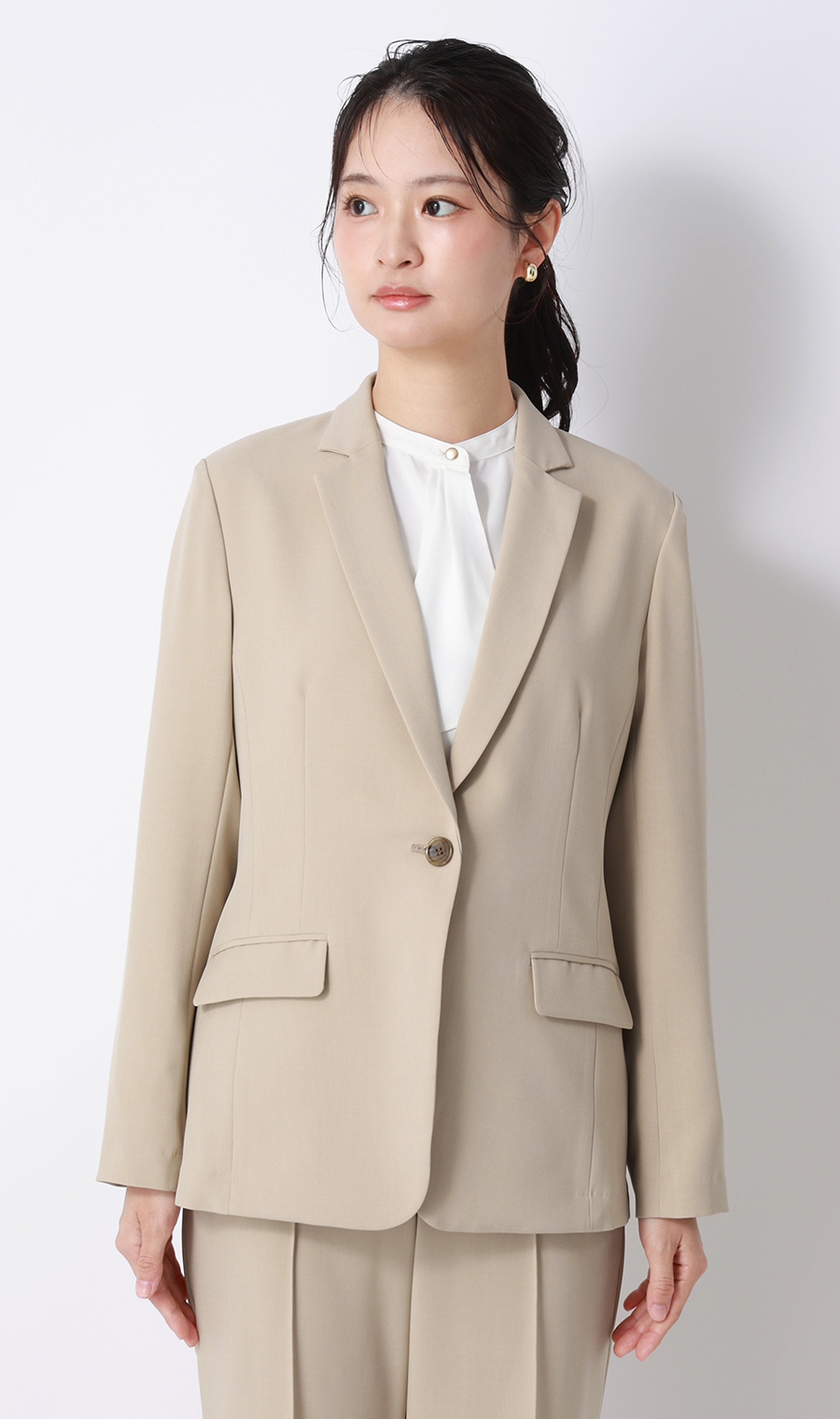 【みんなのスーツ】テーラードジャケット【セットアップ着用可】 ベージュ SS