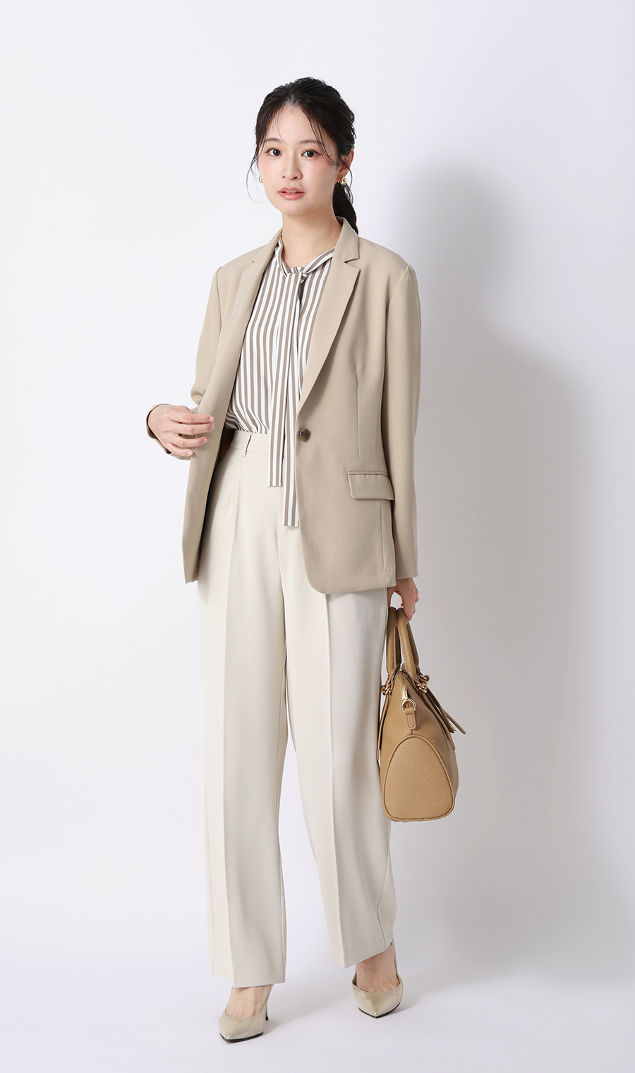 【みんなのスーツ】テーラードジャケット【セットアップ着用可】 ベージュ SS