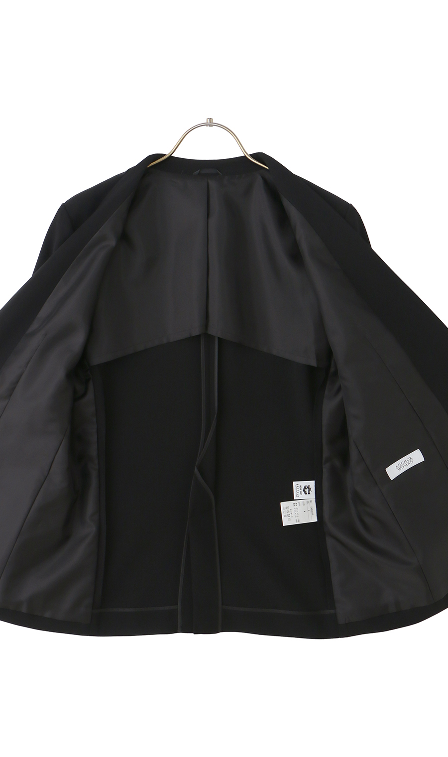 ■Vカラージャケット+セミワイドパンツセット【セット販売】【WEB限定】【裾上げ済み】 ブラック M