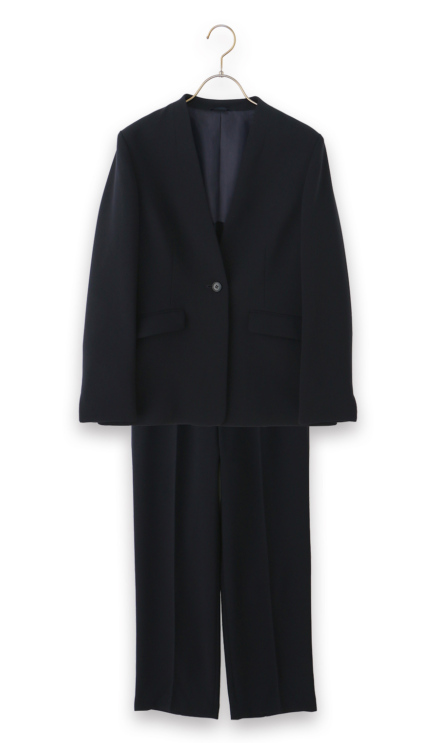 ■Vカラージャケット+セミワイドパンツセット【セット販売】【WEB限定】【裾上げ済み】 ネイビー M
