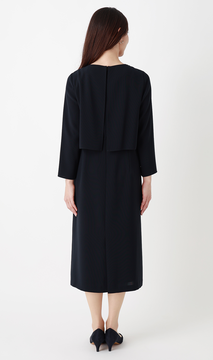 ■Vカラージャケット＋ワンピースセット【セット販売】【WEB限定】 ネイビー M