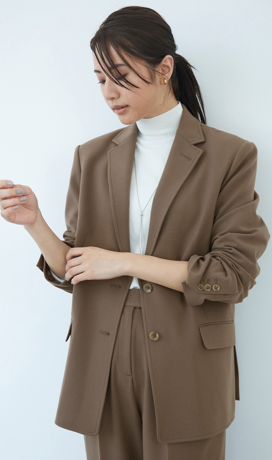 2ボタンテーラードジャケット《セットアップ着用可》《WEB限定》 ブラウン M