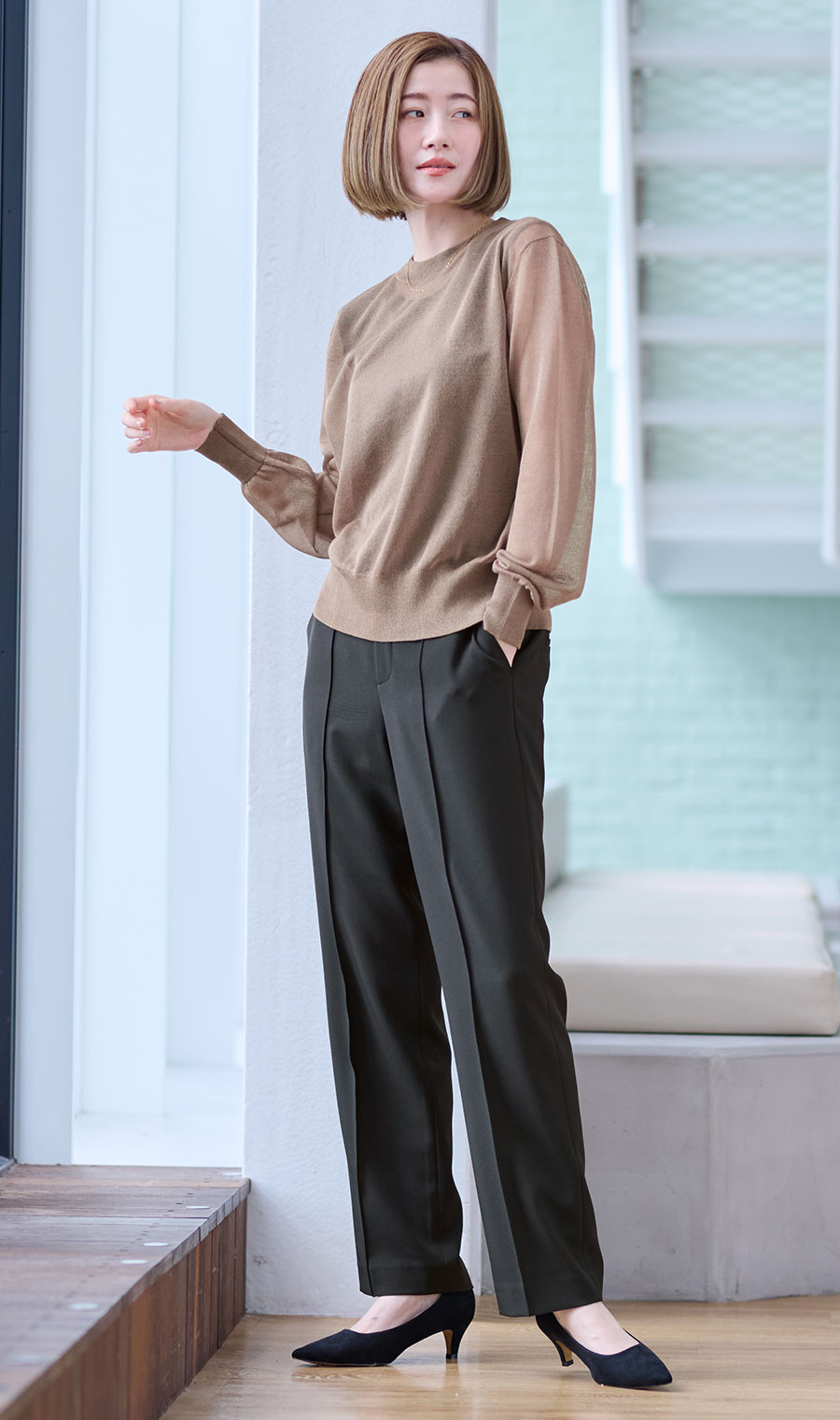 1ボタンテーラードジャケット＋ストレートパンツセット【セット販売】【裾上げ済】【WEB限定】 ブラック S