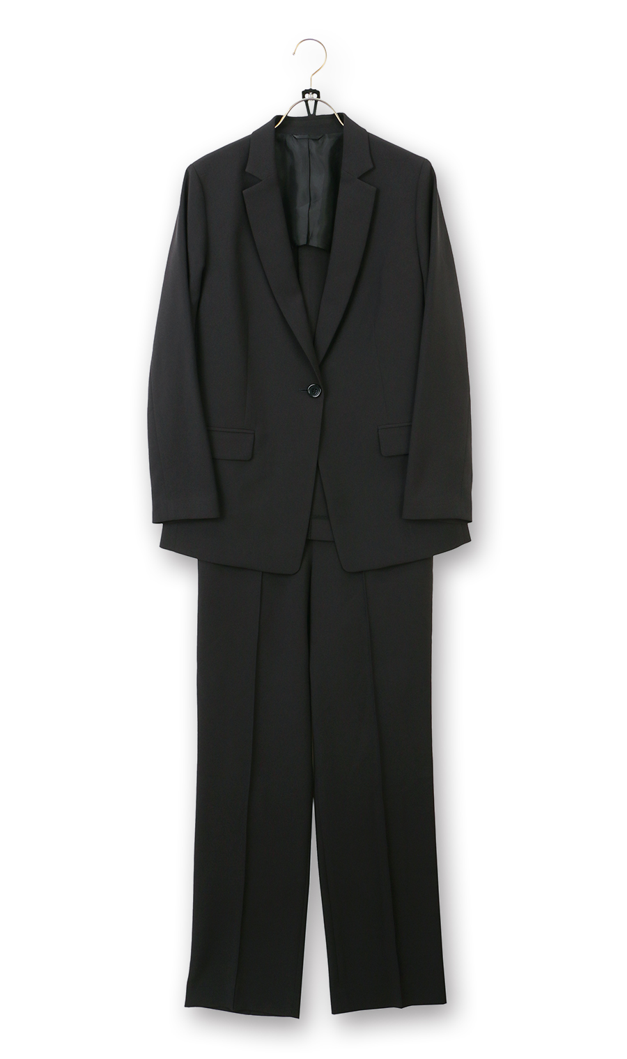 ■1ボタンテーラードジャケット+ストレートパンツセット【セット販売】【裾上げ済】【WEB限定】 ブラック S