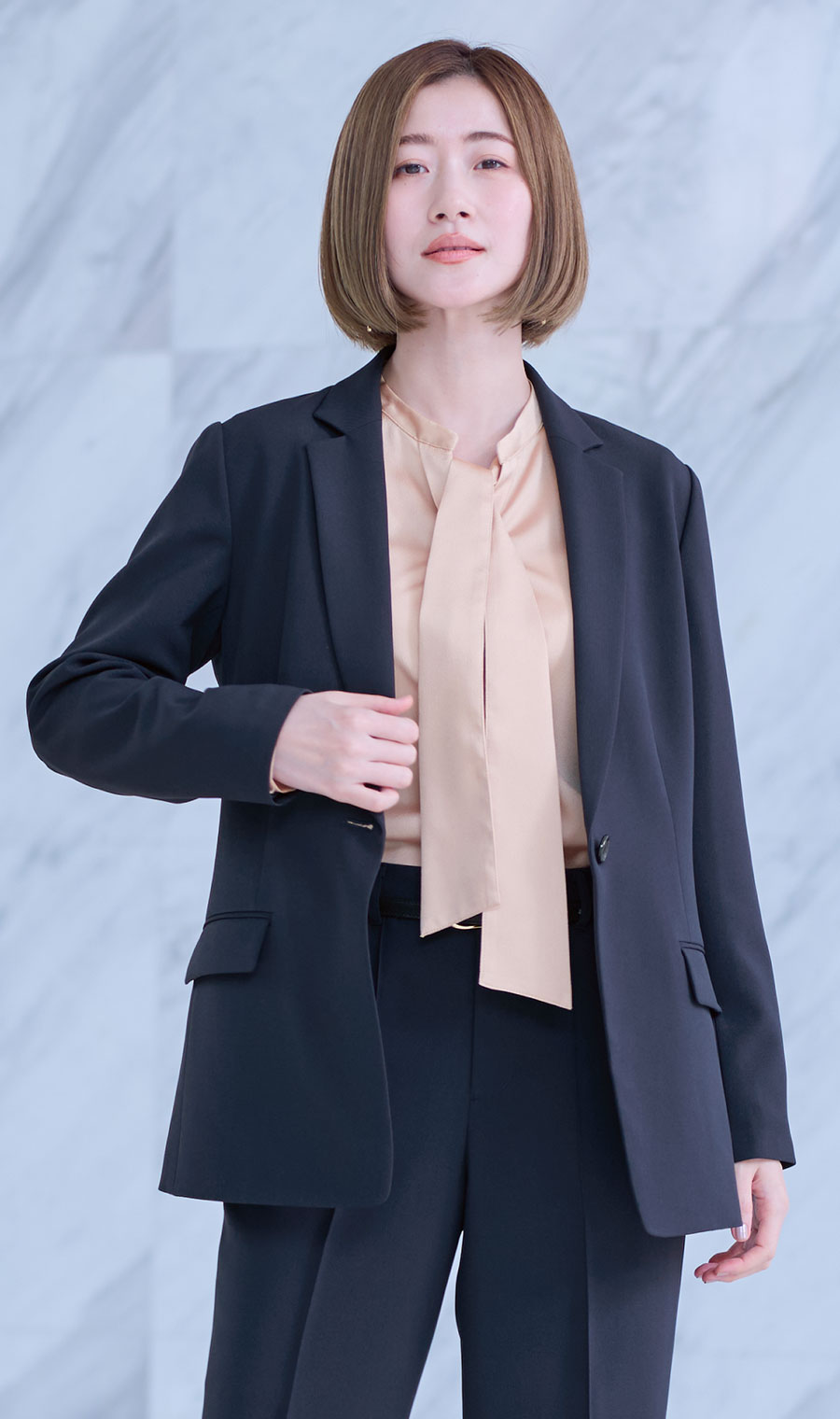 1ボタンテーラードジャケット+ストレートパンツセット【セット販売】【裾上げ済】【WEB限定】 ネイビー S