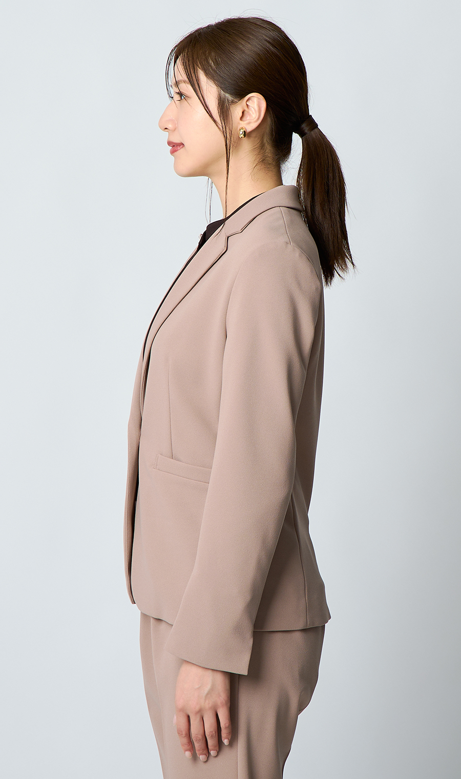 1ボタンテーラードジャケット+テーパードパンツセット【セット販売】【WEB限定】 ベージュ S