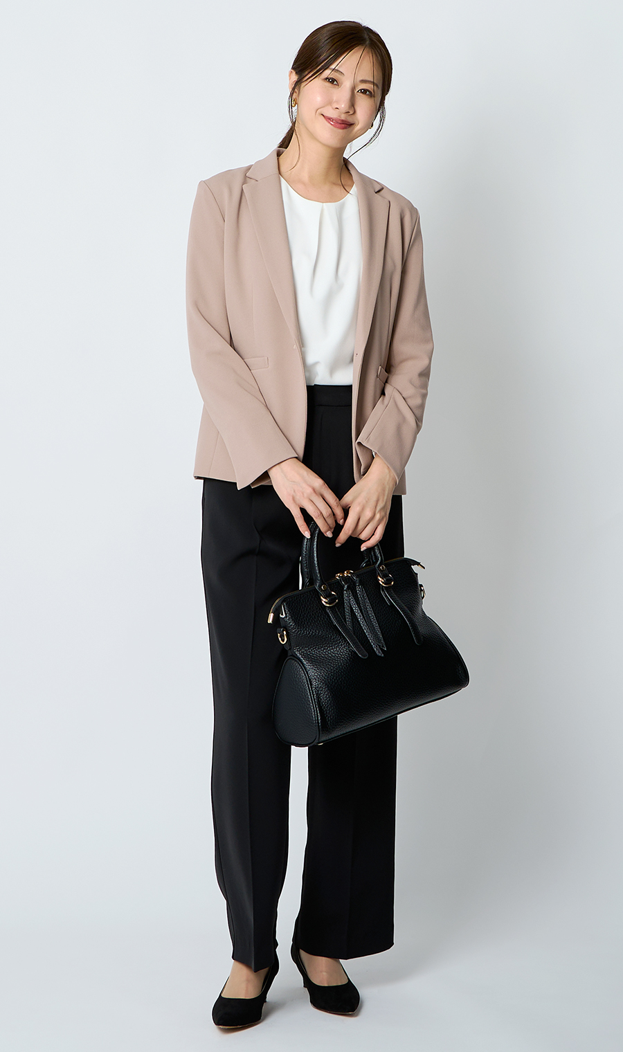 1ボタンテーラードジャケット+テーパードパンツセット【セット販売】【WEB限定】 ベージュ S